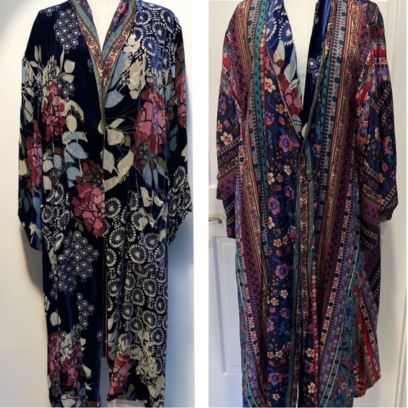 Johnny Was Jackets & Blazers - Johnny Was velvet SIERRA BURNOUT HEART KIMONO NWT RARE